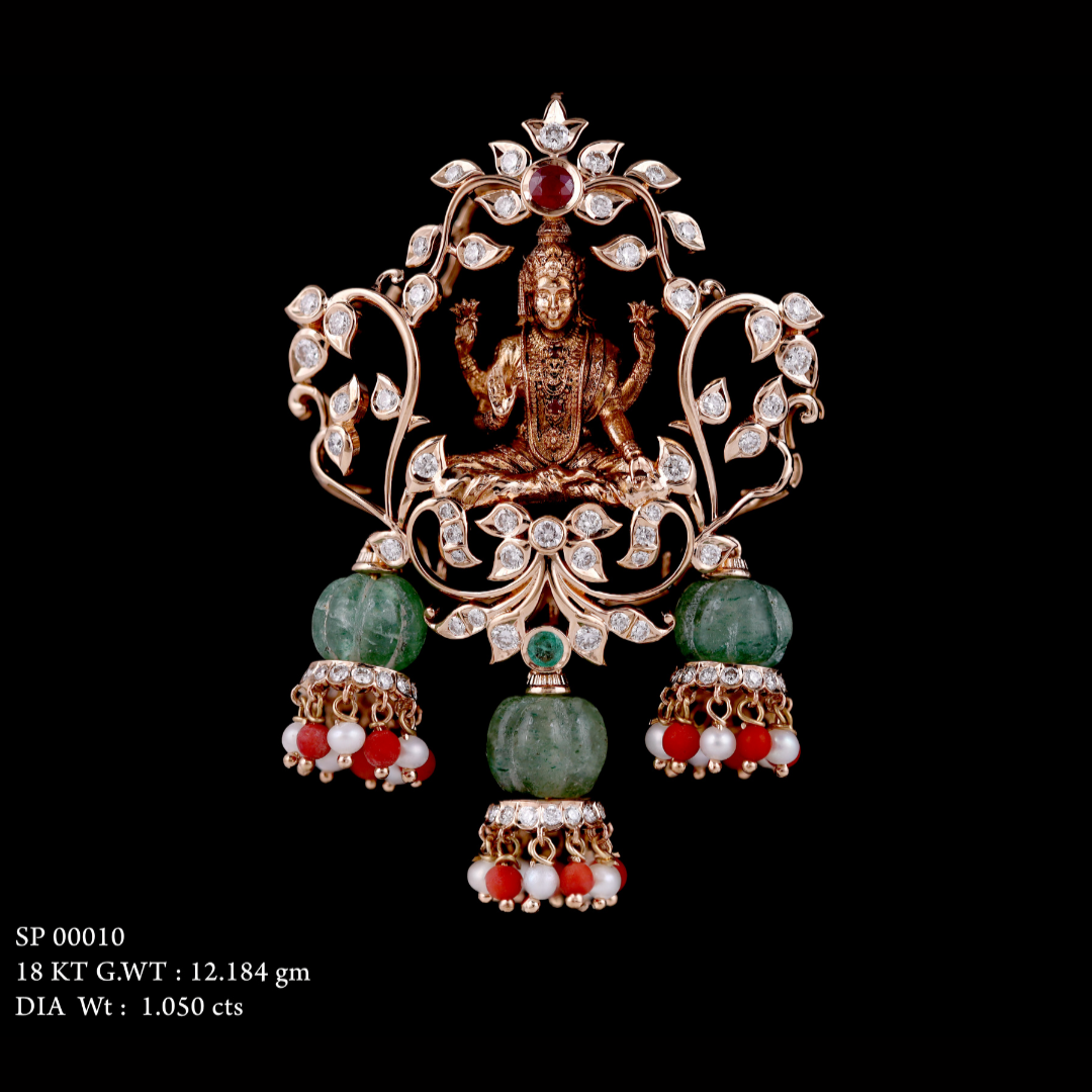 Kimtee Jewellers - God Laxmi Antique Pendant